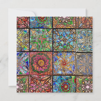 Carte Patchwork Mandala en verre tendu