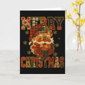 Carte Patchwork Noël Hugvyn Père Noël Joyeux Noël (Fleur jaune)