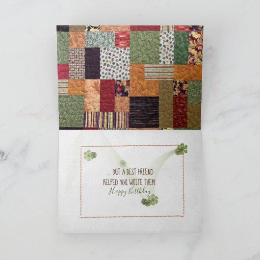 Carte Patchwork Quilt Anniversaire Pour Ami (Intérieur)