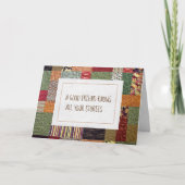 Carte Patchwork Quilt Anniversaire Pour Ami (Devant)