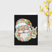 Carte Patchwork Santa Claus Rétro Noël Funny Mens W (Fleur jaune)