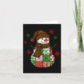 Carte Patchwork Snowman, Retro Funny Christmas  (Devant)