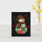 Carte Patchwork Snowman, Retro Funny Christmas  (Fleur jaune)