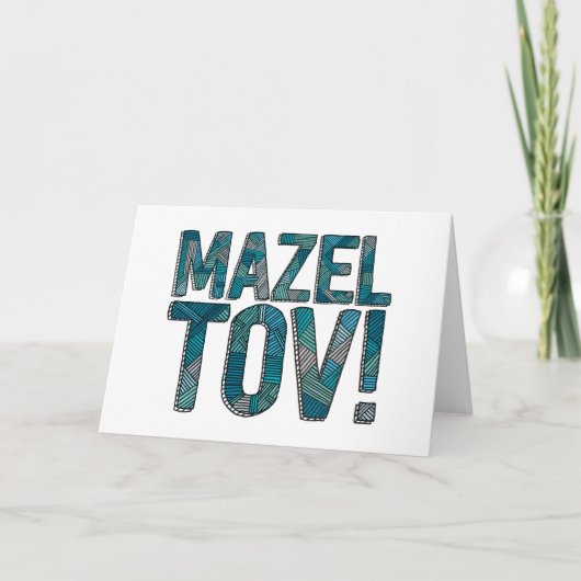 Carte Patchwork Teal de Mazel Tov (Devant)