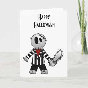 CARTE PATCHY CHAINSAW HALLOWEEN SKELETON
