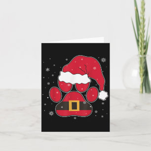 Carte Pâtes Santa Hat Chien Chat Paw Noël Animaux de com