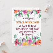 Carte Pathologiste de la parole École de don Langue Thér (Devant/Arrière en situation)