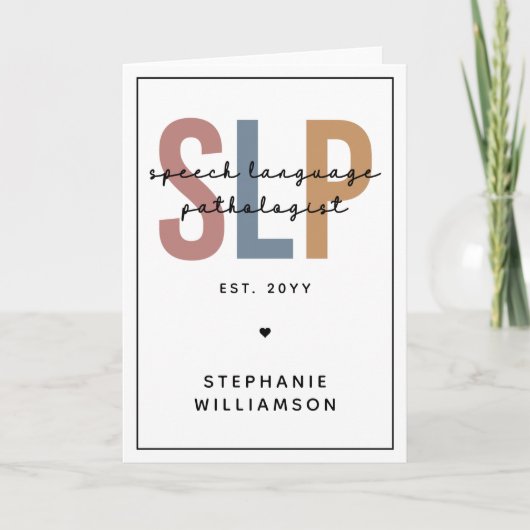 Carte Pathologiste du langage SLP personnalisé (Devant)