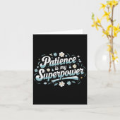 Carte Patience Is My Superwer Motivational Insrational Q (Fleur jaune)