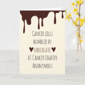 Carte Patient cancer drôle, chocolat combattant du cance (Fleur jaune)