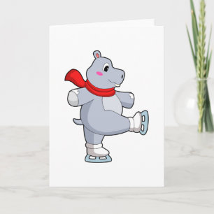 Carte Patin à glace Patins à glace Hippopotame