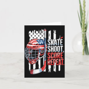 Carte Patin à glace Tirer Score Répéter Drapeau États-Un