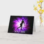 Carte Patinage artistique pourpre (Fleur jaune)