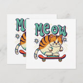 Carte Patinage de chat Miaou (Devant / Derrière)