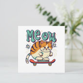 Carte Patinage de chat Miaou (Debout devant)