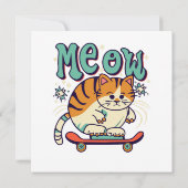 Carte Patinage de chat Miaou (Dos)