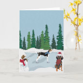 Carte Patinage de Coonhound (Fleur jaune)