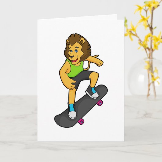 Carte Patinage Lion (Fleur jaune)