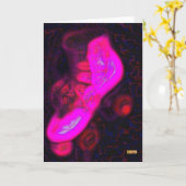 Carte Patinage rose (Fleur jaune)