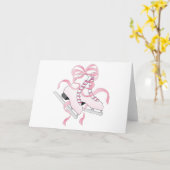 Carte Patinage rose (Fleur jaune)