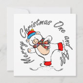 Carte Patinage sur glace Ours polaire Noël (Devant)