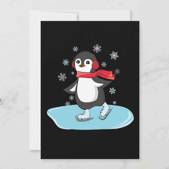 Carte Patinage sur glace Pingouin (Devant)