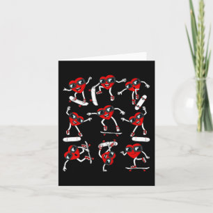 Carte Patinage Valentines Jour Coeur équitation Skateboa