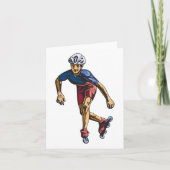 Carte Patineur en ligne Cool Retro Rollerblading (Devant)