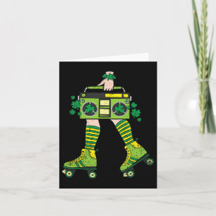 Carte Patineuse fille Jour de la Saint Patrick Roller Sh