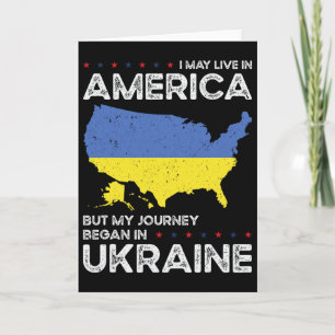 Carte Patriote Américain Ukrainien Drapeau Ukraine États