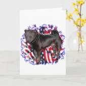 Carte Patriote chinois Shar-Pei (Fleur jaune)