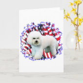Carte Patriote de Bichon Frise (Fleur jaune)