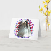 Carte Patriote de Lhasa Apso (Fleur jaune)