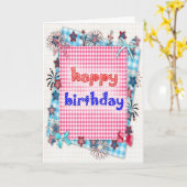 Carte Patriotic birthday (Fleur jaune)