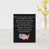 Carte Patriotic New Colossus Emma Lazarus Quote Usa Gift (Fleur jaune)