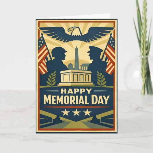 Carte Patriotic Silhouettes Memorial Day (Devant)