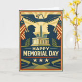 Carte Patriotic Silhouettes Memorial Day (Fleur jaune)