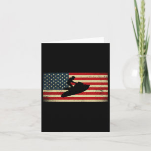 Carte Patriotique Américain Drapeau Jet Ski Jet Lov Ski
