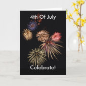 Carte Patriotique Américaine Fireworks (Fleur jaune)