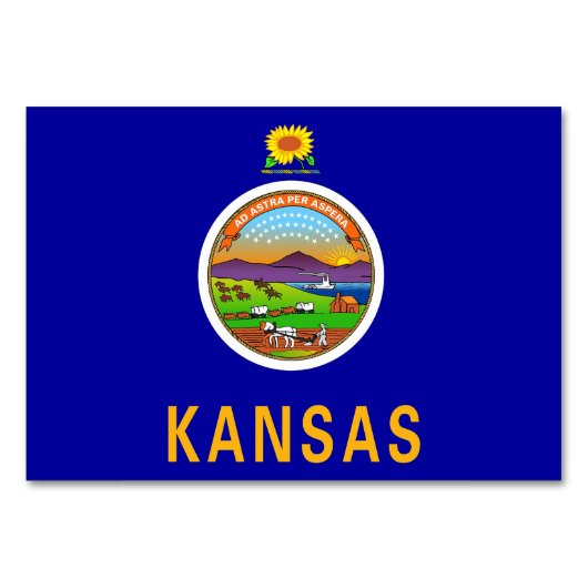 Carte patriotique avec Drapeau du Kansas (Devant)