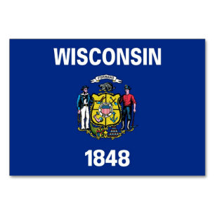 Carte patriotique avec Drapeau du Wisconsin