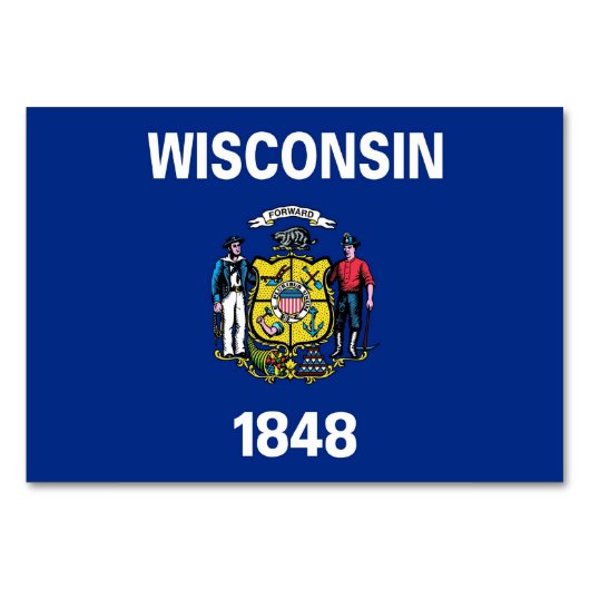 Carte patriotique avec Drapeau du Wisconsin (Dos)