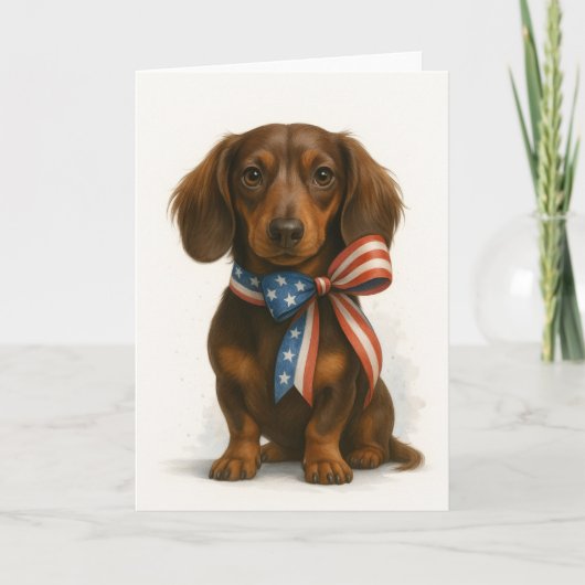 Carte Patriotique Dachshund (Devant)