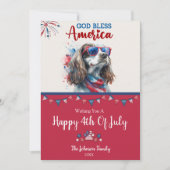 Carte patriotique de chien - Épaniel du 4 juillet (Devant)
