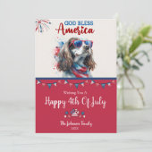 Carte patriotique de chien - Épaniel du 4 juillet (Debout devant)