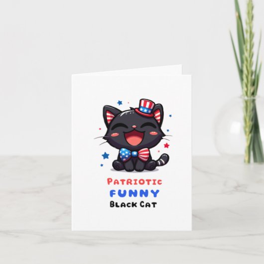 Carte Patriotique Funny Black Cat (Devant)