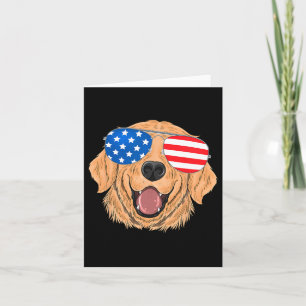 Carte Patriotique Golden Retriever Chien 4 juillet cadea