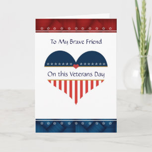 Carte Patriotique Heart Friend Veterans Day Card