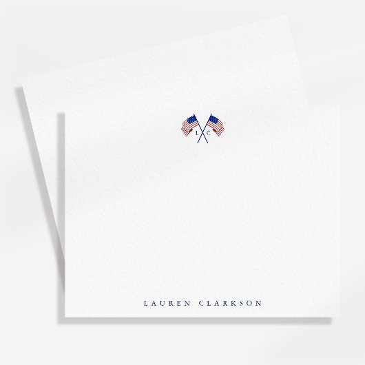 Carte patriotique minimaliste monogramme du drapea