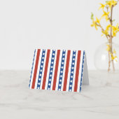 Carte Patriotique Rouge Bleu Bleu Étoiles et rayures Lib (Fleur jaune)